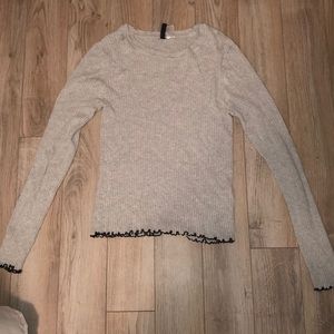 Grey Ribbed Sweater